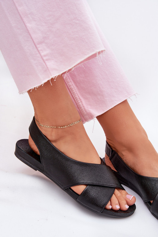 Zazoo 40407 sandales Āda Sieviešu melnas krāsas Zazoo 40407 sandales Āda Sieviešu melnas krāsas