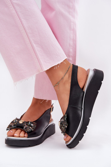 Sieviešu basenes Sieviešu Uz Ķīļa ar bantītēm Zazoo 1882 melnas krāsas