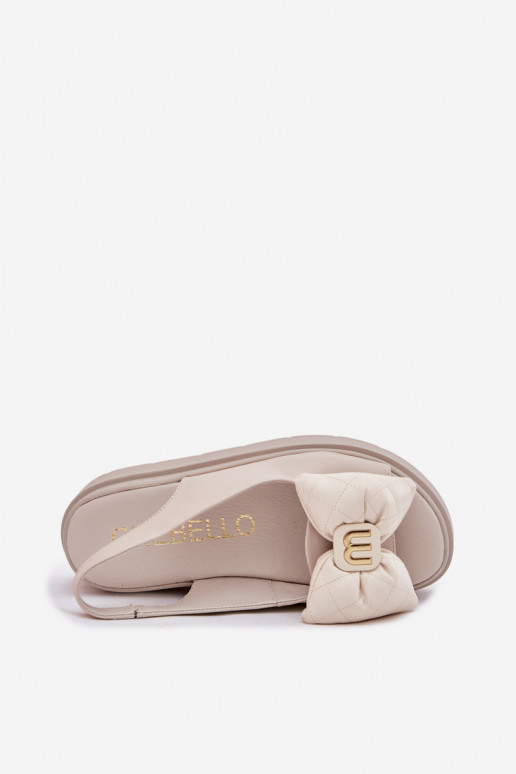 Sieviešu basenes Sieviešu ar platformu ar bantītēm CheBello 4641 smilšu krāsas Sieviešu basenes Sieviešu ar platformu ar bantītēm CheBello 4641 smilšu krāsas