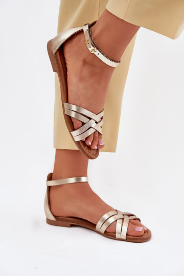 Sieviešu basenes Sieviešu ar platiem papēžiem Tā irciejka 07029-25 Zelta krāsas