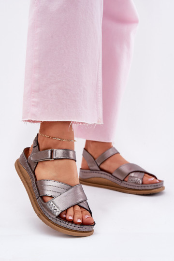 Sieviešu basenes Sieviešu ar platformu Tā irciejka L7064-35 pelēkas krāsas