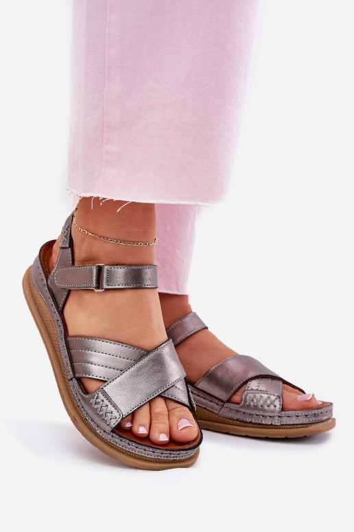 Sieviešu basenes Sieviešu ar platformu Tā irciejka L7064-35 pelēkas krāsas Sieviešu basenes Sieviešu ar platformu Tā irciejka L7064-35 pelēkas krāsas