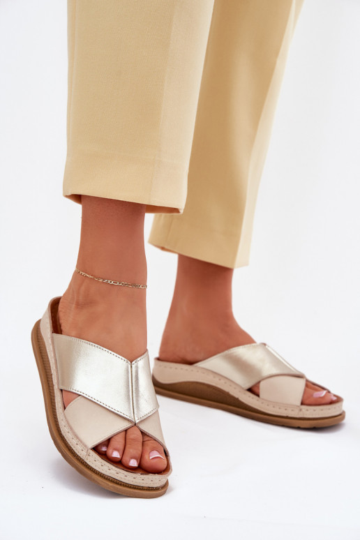 Čibas no dabīgas ādas Sieviešu ar platformu Tā irciejka L4986-37 smilšu krāsas-Zelta krāsas Čibas no dabīgas ādas Sieviešu ar platformu Tā irciejka L4986-37 smilšu krāsas-Zelta krāsas