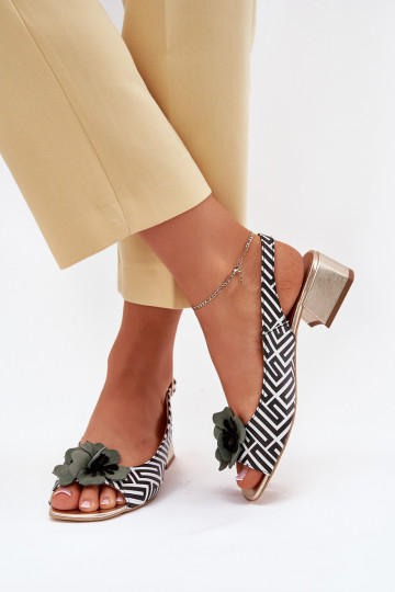 Sieviešu basenes Sieviešu Klockā Ar greznu Puķe Laura Messi 2973 Baltas-melnas krāsas 2