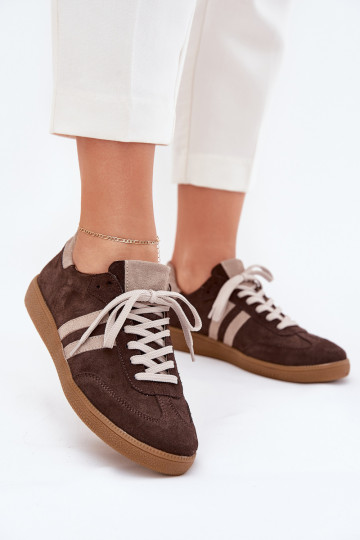 Zazoo N1068 zamšādas Zems Sneakers modeļa apavi Sieviešu CzekoladoIne 2