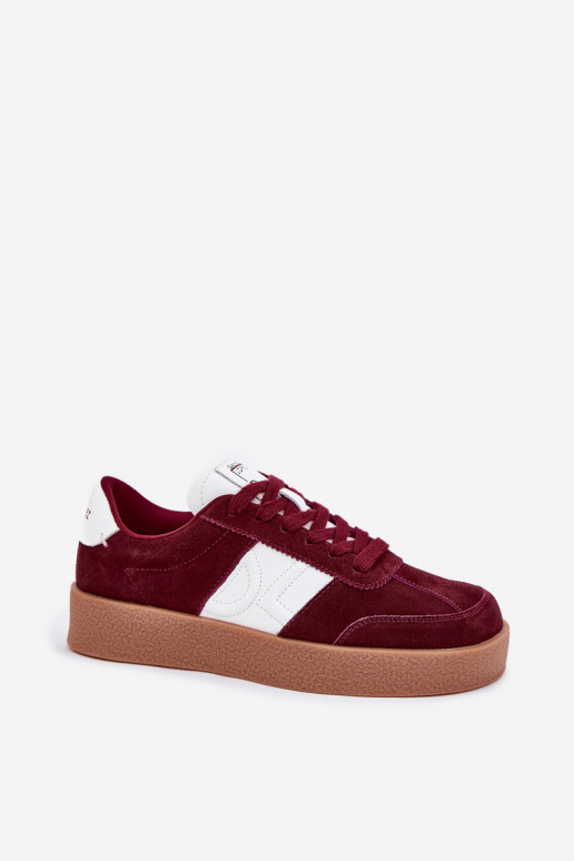 zamšādas Sneakers modeļa apavi Sieviešu Daniel Lopez Just Dare SS2D4023 bordo krāsas zamšādas Sneakers modeļa apavi Sieviešu Daniel Lopez Just Dare SS2D4023 bordo krāsas