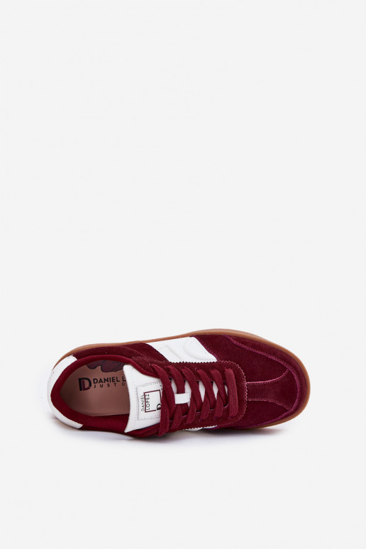 zamšādas Sneakers modeļa apavi Sieviešu Daniel Lopez Just Dare SS2D4023 bordo krāsas zamšādas Sneakers modeļa apavi Sieviešu Daniel Lopez Just Dare SS2D4023 bordo krāsas