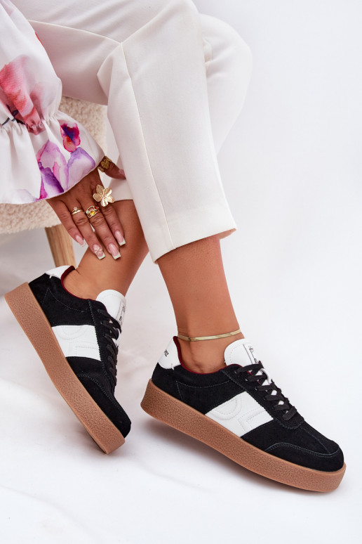 zamšādas Sneakers modeļa apavi Sieviešu Daniel Lopez Just Dare SS2D4021 melnas krāsas zamšādas Sneakers modeļa apavi Sieviešu Daniel Lopez Just Dare SS2D4021 melnas krāsas