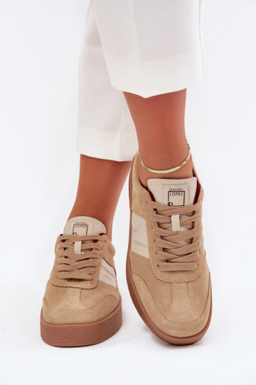 zamšādas Sneakers modeļa apavi Sieviešu Daniel Lopez Just Dare SS2D4022 smilšu krāsas 2