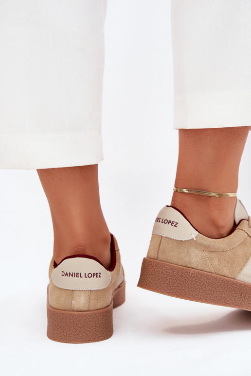 zamšādas Sneakers modeļa apavi Sieviešu Daniel Lopez Just Dare SS2D4022 smilšu krāsas zamšādas Sneakers modeļa apavi Sieviešu Daniel Lopez Just Dare SS2D4022 smilšu krāsas