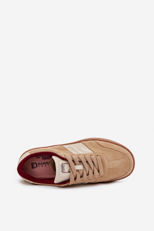 zamšādas Sneakers modeļa apavi Sieviešu Daniel Lopez Just Dare SS2D4022 smilšu krāsas zamšādas Sneakers modeļa apavi Sieviešu Daniel Lopez Just Dare SS2D4022 smilšu krāsas