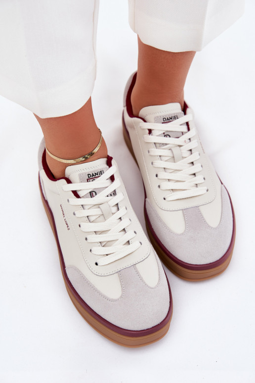 Āda Sieviešu Sneakers modeļa apavi Daniel Lopez Just Dare SS2D4008 Baltas-Pelēkas krāsas Āda Sieviešu Sneakers modeļa apavi Daniel Lopez Just Dare SS2D4008 Baltas-Pelēkas krāsas