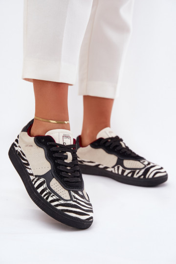 Sneakers modeļa apavi Sieviešu Daniel Lopez Just Dare SS2D4015 Zebra smilšu krāsas