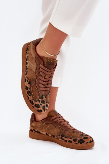 Sneakers modeļa apavi Sieviešu Daniel Lopez Just Dare SS2D4017 ar leoparda kažokādas rakstu