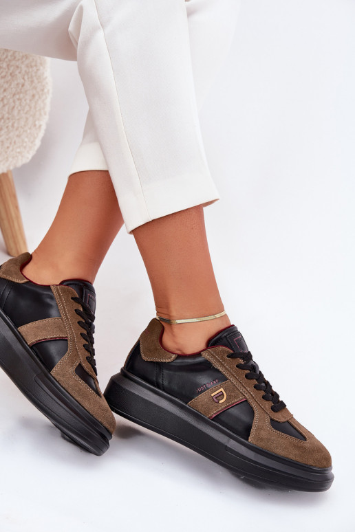 Āda Sieviešu Sneakers modeļa apavi ar platformu Daniel Lopez Just Dare SS2D4001 melnas krāsas Āda Sieviešu Sneakers modeļa apavi ar platformu Daniel Lopez Just Dare SS2D4001 melnas krāsas