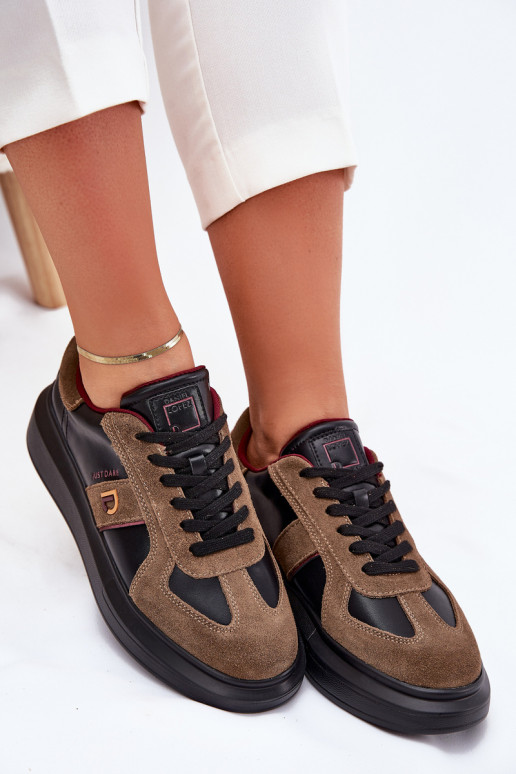 Āda Sieviešu Sneakers modeļa apavi ar platformu Daniel Lopez Just Dare SS2D4001 melnas krāsas Āda Sieviešu Sneakers modeļa apavi ar platformu Daniel Lopez Just Dare SS2D4001 melnas krāsas