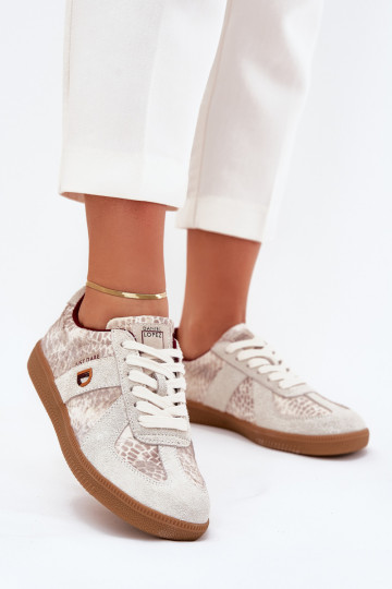 Sneakers modeļa apavi Sieviešu Daniel Lopez Just Dare SS2D4032 Dzīvnieku raksts smilšu krāsas