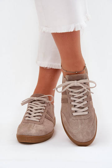 Zazoo N1068 zamšādas Zems Sneakers modeļa apavi Sieviešu smilšu krāsas 2