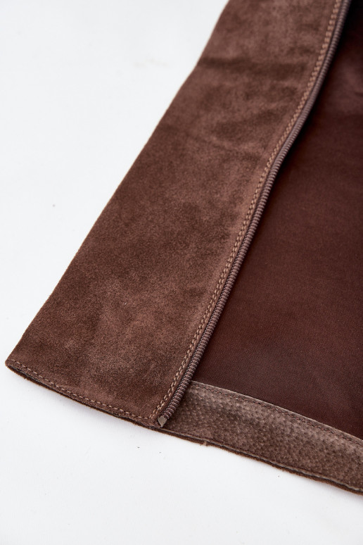 zamšādas garie zābaki ar papēdi Slēdzene brūnas krāsas Lissara zamšādas garie zābaki ar papēdi Slēdzene brūnas krāsas Lissara