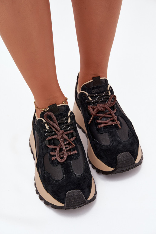 Āda Sneakers modeļa apavi ar platformu Sieviešu Big Star SS274628 HI-POLY SYSTEM melnas krāsas