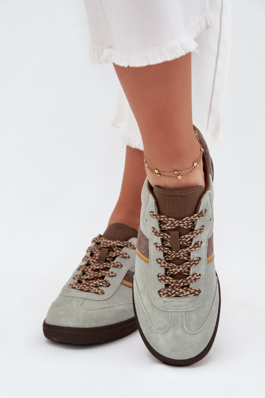 zamšādas Zems Sneakers modeļa apavi Sieviešu Big Star SS274678 HI-POLY SYSTEM piparmētras krāsas zamšādas Zems Sneakers modeļa apavi Sieviešu Big Star SS274678 HI-POLY SYSTEM piparmētras krāsas