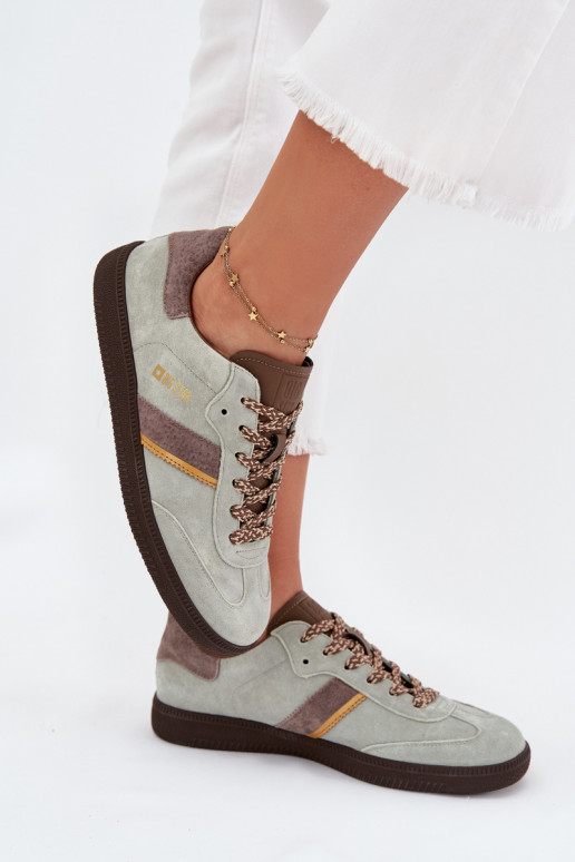 zamšādas Zems Sneakers modeļa apavi Sieviešu Big Star SS274678 HI-POLY SYSTEM piparmētras krāsas zamšādas Zems Sneakers modeļa apavi Sieviešu Big Star SS274678 HI-POLY SYSTEM piparmētras krāsas