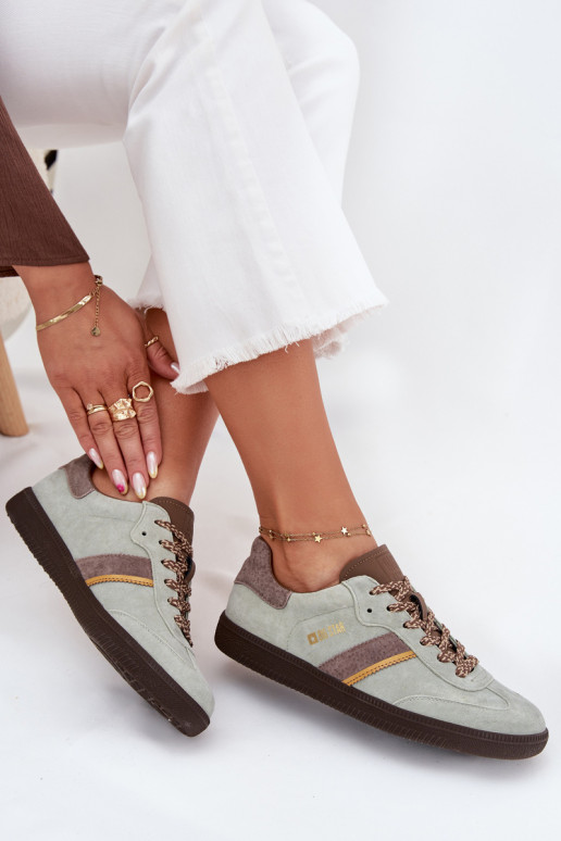 zamšādas Zems Sneakers modeļa apavi Sieviešu Big Star SS274678 HI-POLY SYSTEM piparmētras krāsas zamšādas Zems Sneakers modeļa apavi Sieviešu Big Star SS274678 HI-POLY SYSTEM piparmētras krāsas