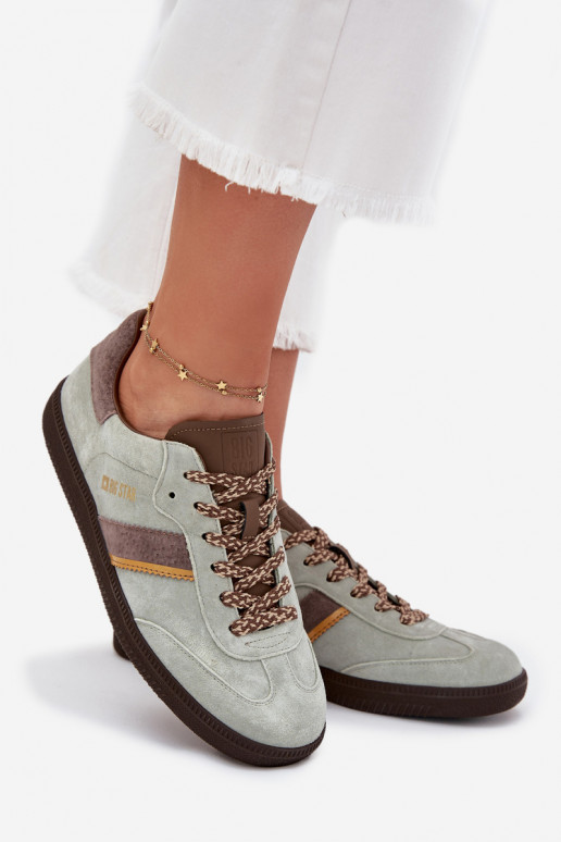 zamšādas Zems Sneakers modeļa apavi Sieviešu Big Star SS274678 HI-POLY SYSTEM piparmētras krāsas zamšādas Zems Sneakers modeļa apavi Sieviešu Big Star SS274678 HI-POLY SYSTEM piparmētras krāsas