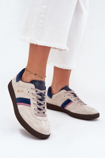 zamšādas Zems Sneakers modeļa apavi Sieviešu Big Star SS274679 HI-POLY SYSTEM Pelēkas krāsas 2