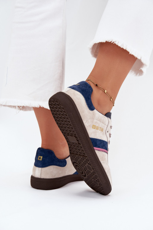 zamšādas Zems Sneakers modeļa apavi Sieviešu Big Star SS274679 HI-POLY SYSTEM Pelēkas krāsas zamšādas Zems Sneakers modeļa apavi Sieviešu Big Star SS274679 HI-POLY SYSTEM Pelēkas krāsas