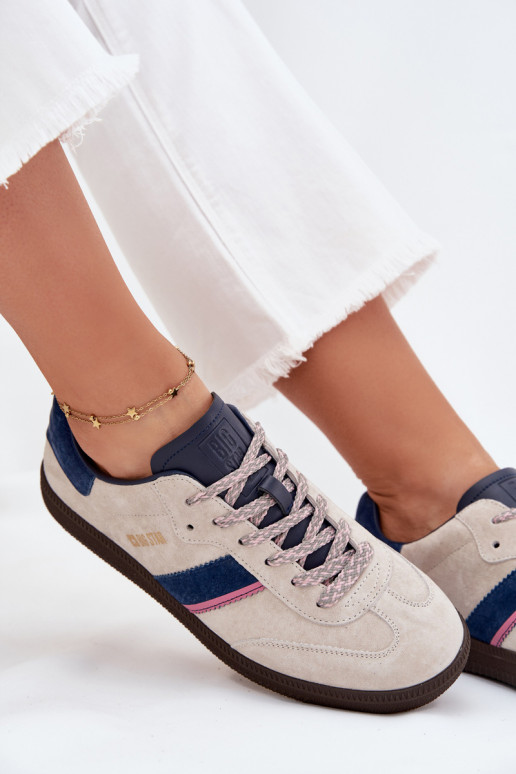 zamšādas Zems Sneakers modeļa apavi Sieviešu Big Star SS274679 HI-POLY SYSTEM Pelēkas krāsas zamšādas Zems Sneakers modeļa apavi Sieviešu Big Star SS274679 HI-POLY SYSTEM Pelēkas krāsas