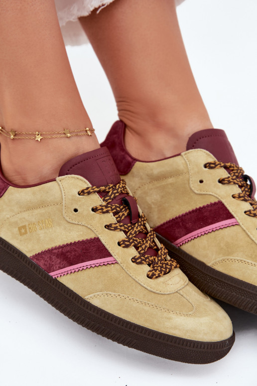 zamšādas Zems Sneakers modeļa apavi Sieviešu Big Star SS274680 HI-POLY SYSTEM Laims zamšādas Zems Sneakers modeļa apavi Sieviešu Big Star SS274680 HI-POLY SYSTEM Laims