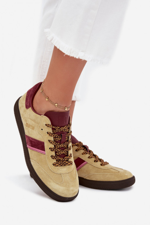 zamšādas Zems Sneakers modeļa apavi Sieviešu Big Star SS274680 HI-POLY SYSTEM Laims zamšādas Zems Sneakers modeļa apavi Sieviešu Big Star SS274680 HI-POLY SYSTEM Laims