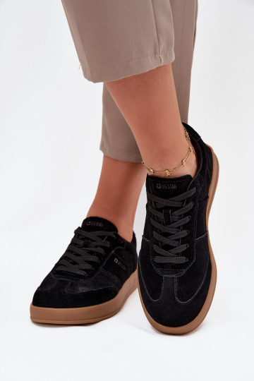 zamšādas Sneakers modeļa apavi Sieviešu Big Star SS274673 HI-POLY SYSTEM melnas krāsas