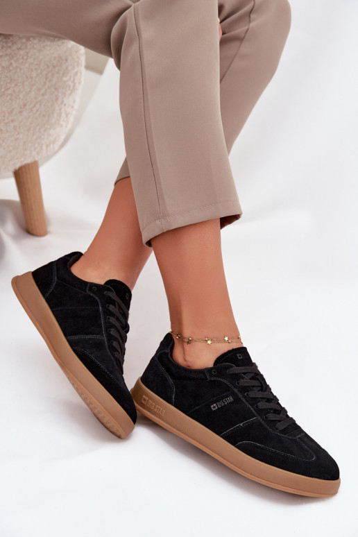 zamšādas Sneakers modeļa apavi Sieviešu Big Star SS274673 HI-POLY SYSTEM melnas krāsas zamšādas Sneakers modeļa apavi Sieviešu Big Star SS274673 HI-POLY SYSTEM melnas krāsas