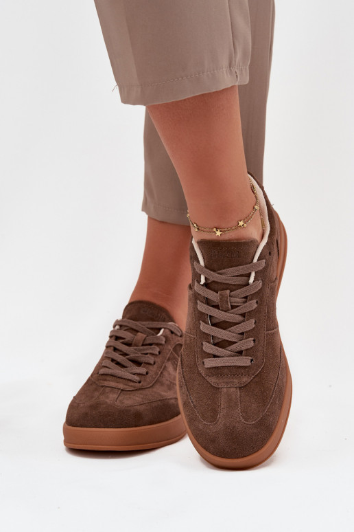 zamšādas Sneakers modeļa apavi Sieviešu Big Star SS274676 HI-POLY SYSTEM brūnas krāsas zamšādas Sneakers modeļa apavi Sieviešu Big Star SS274676 HI-POLY SYSTEM brūnas krāsas