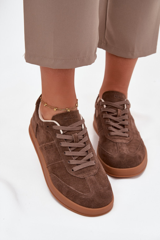 zamšādas Sneakers modeļa apavi Sieviešu Big Star SS274676 HI-POLY SYSTEM brūnas krāsas zamšādas Sneakers modeļa apavi Sieviešu Big Star SS274676 HI-POLY SYSTEM brūnas krāsas