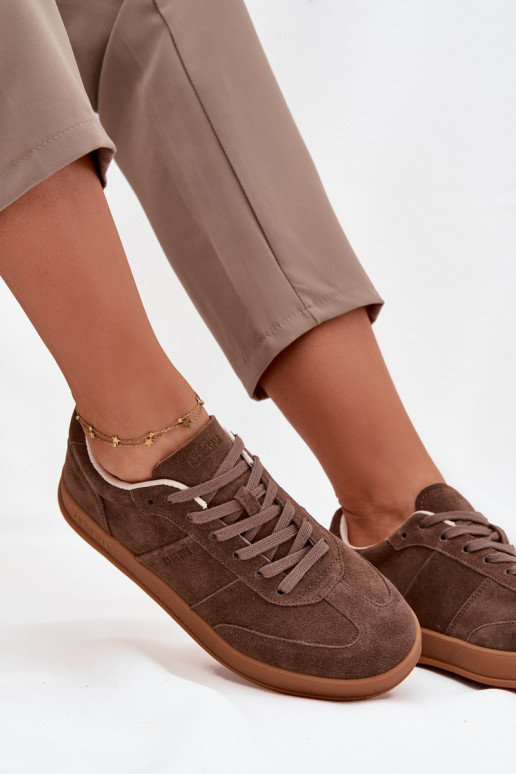 zamšādas Sneakers modeļa apavi Sieviešu Big Star SS274676 HI-POLY SYSTEM brūnas krāsas zamšādas Sneakers modeļa apavi Sieviešu Big Star SS274676 HI-POLY SYSTEM brūnas krāsas