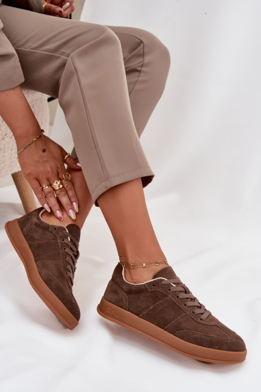 zamšādas Sneakers modeļa apavi Sieviešu Big Star SS274676 HI-POLY SYSTEM brūnas krāsas zamšādas Sneakers modeļa apavi Sieviešu Big Star SS274676 HI-POLY SYSTEM brūnas krāsas