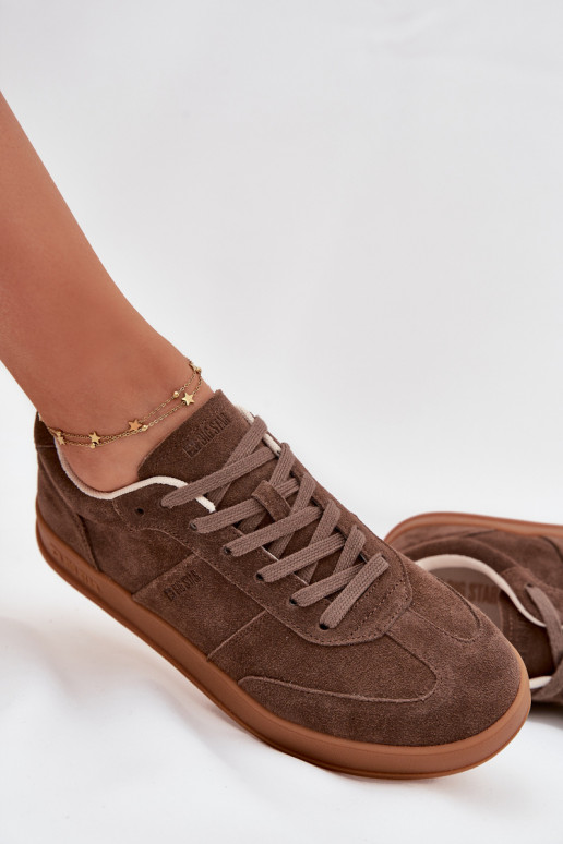 zamšādas Sneakers modeļa apavi Sieviešu Big Star SS274676 HI-POLY SYSTEM brūnas krāsas zamšādas Sneakers modeļa apavi Sieviešu Big Star SS274676 HI-POLY SYSTEM brūnas krāsas