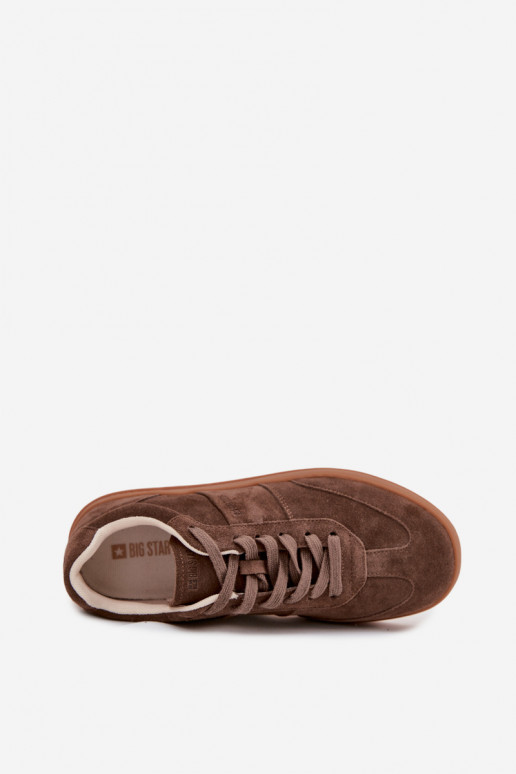zamšādas Sneakers modeļa apavi Sieviešu Big Star SS274676 HI-POLY SYSTEM brūnas krāsas zamšādas Sneakers modeļa apavi Sieviešu Big Star SS274676 HI-POLY SYSTEM brūnas krāsas