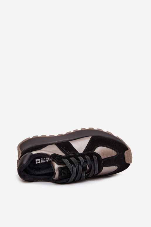 zamšādas Sneakers modeļa apavi Sieviešu siltināti ar platformu Big Star OO274A217 HI-POLY SYSTEM melnas krāsas zamšādas Sneakers modeļa apavi Sieviešu siltināti ar platformu Big Star OO274A217 HI-POLY SYSTEM melnas krāsas