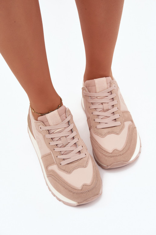 Āda Sneakers modeļa apavi Sieviešu Big Star OO274521 HI-POLY SYSTEM Nude Āda Sneakers modeļa apavi Sieviešu Big Star OO274521 HI-POLY SYSTEM Nude