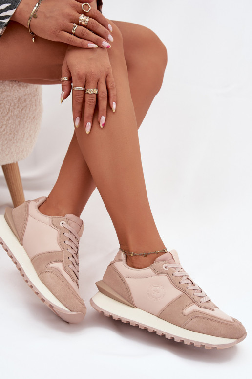 Āda Sneakers modeļa apavi Sieviešu Big Star OO274521 HI-POLY SYSTEM Nude Āda Sneakers modeļa apavi Sieviešu Big Star OO274521 HI-POLY SYSTEM Nude