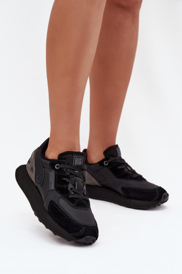 Āda Sneakers modeļa apavi Sieviešu Big Star OO274562 Hi-Poly System melnas krāsas