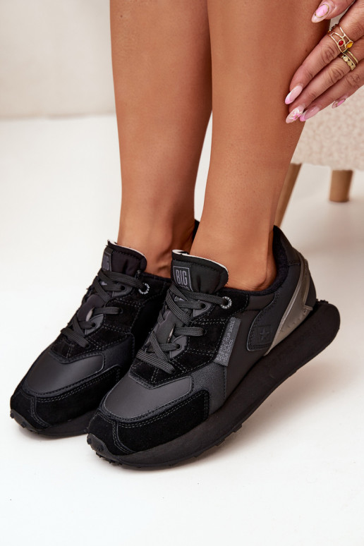 Āda Sneakers modeļa apavi Sieviešu Big Star OO274562 Hi-Poly System melnas krāsas Āda Sneakers modeļa apavi Sieviešu Big Star OO274562 Hi-Poly System melnas krāsas