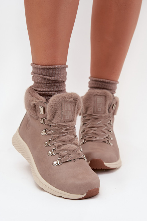 apavi Sieviešu ar kažokādu Big Star MM274487 Pelēkas krāsas apavi Sieviešu ar kažokādu Big Star MM274487 Pelēkas krāsas