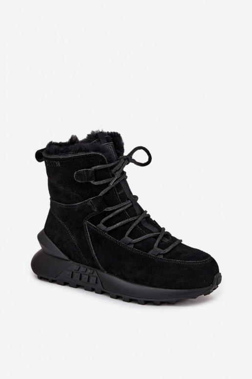 zamšādas sniega apavi Sieviešu ar kažokādu Big Star SS274319 melnas krāsas