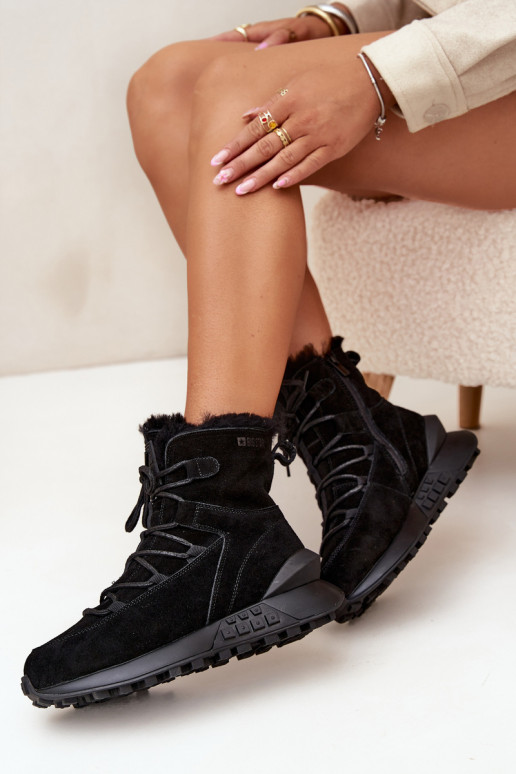 zamšādas sniega apavi Sieviešu ar kažokādu Big Star SS274319 melnas krāsas