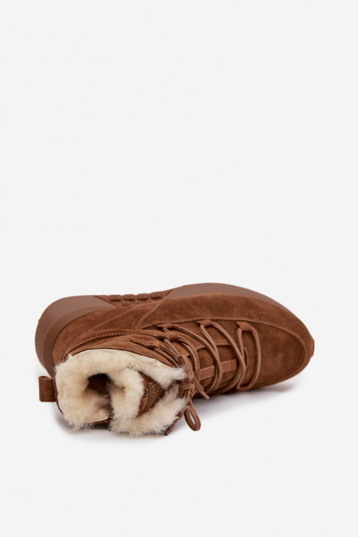 zamšādas sniega apavi Sieviešu ar kažokādu Big Star SS274318 brūnas krāsas zamšādas sniega apavi Sieviešu ar kažokādu Big Star SS274318 brūnas krāsas